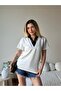 Women's White Lace Collar Detailed T-Shirt - 2