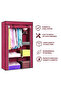 Portable Storage Wardrobe with Hanging Rod & Shelves Fabric Cloth Almirah with Steel Frame Dust & Moisture Resistant - 7
