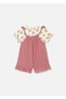 Baby Girl T-Shirt Overalls Set Dried Rose 1656