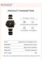 Women's Quartz Watch with Ceramic Strap Round Black Dial Diamond Decoration Waterproof Stylish Analog Wristwatch Gift for Ladies - 4