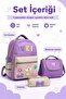 Galb Purple Tr2 3-Piece Primary School Bag Set Girls' Backpack + Foil-Lined Lunch Box +