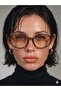 Leopard Frame T-Metal Detailed Brown Gradient Glass Retro Sunglasses Uv400 - 3