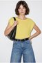 Women's Yellow Boat Neck Bat Sleeve Cotton Mercerized Knitwear Blouse Tk261058 60286223
