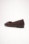Women's Bitter Brown Daily Print Detailed Round Toe Ballerina Shoes Tr23Ms05D - 8