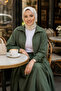 Women's Zippered Strawberry Fabric Khaki Jacket Skirt Two-Piece Set - 5