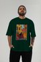 For the Love of Cats 22 Front Cat Printed Green Oversize T-Shirt 100% Cotton Unisex Cat Lover Premium Design - 5