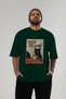 For the Love of Cats 126 Front Cat Printed Green Oversize T-Shirt 100% Cotton Unisex Cat Lover Premium Design - 5