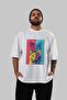 For the Love of Cats 67 Front Cat Printed White Oversize T-Shirt 100% Cotton Unisex Cat Lover Premium Design - 6