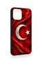 iPhone 12-12Pro Compatible Turkish Flag Patterned Silicone Case - 3