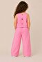 Pink Bowknot Girls' Top and Bottom Denim Set - 3