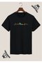 Swimmer Special Design Printed Black T-Shirt