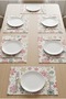 Christmas Plate Mat Set of 6 American Style Service Set Stain Resistant Waterproof Snowflake Patterned - 4