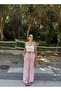 Pink Linen Elastic Palazzo - 2