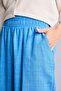 Wide Leg Three-Pocket High Waist Linen Look Standard Length Blue Trousers A9129Ax26Sm - 5