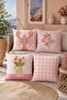 Colorful Lobster Patterned 4-Piece Throw Pillow Cover Set