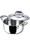 Platinum Triply Stainless Steel Saucepot with Lid - 5 Litre, 24cm| 2.5mm Thick|SAS Bottom|Biryani Pot |Induction and Gas Base, Silver