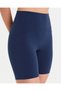 Women's Indigo Navy Blue High Waist Fitness Sports Motion Biker Shorts