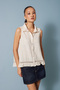 Lace-Detail Cotton Sleeveless Top Natural - 2