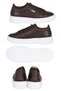 Men's Brown Floater Genuine Leather Platform Sole Sneaker Casual Sports Shoes - 5