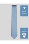 White Striped Thin Blue Tie – 7 cm Wide - 5