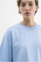 Women's Basic Oversize Cotton Single Jersey T-Shirt Baby Blue - 3