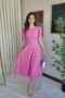 Women's Watermelon Sleeve Midi Length Dress - 2