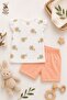 Baby Girl Set - Floral Patterned Ruffle Sleeve Shorts Summer Set - 6