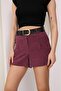 Nova High Waist Women's Shorts with Belt Gift – Soft Fabric Comfortable Fit – Comes with Belt Gift - 6