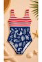 - Girl's Design Print Patterned Swimsuit