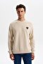 Ar-Ma Men's Crew Neck Sweatshirt Basic Without Print Without Pockets Knitted Fabric Regular Fit 65% Cotton 35% Poly