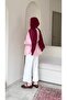 Women's Hijab Waist-Tie Tunic Shirt - Pink - 2