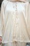 Women's Pleated Detail Waist Tie Satin Set Cream - 5