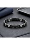 Double Black-White 4mm King Model Steel Chain Men's Bracelet – with Steel Lock - 21 cm - 4