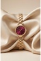 Royal Grace Women's Steel Watch Gold Color & Burgundy Dial Vintage Old Money Luxury Elegant Stylish Women's Wristwatch |   Limited Edition 2026 - 7