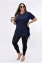 Women's Plus Size Short Sleeve Side Knot Detailed Blouse 2039-26