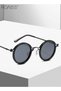 Womens Polarized Round Sunglasses UV400 Protection Sun Glasses Black Metal Frame Grey Lenses Fashion Anti-Glare Sun Shades with Glasses Case 47mm - 3