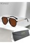 Polarized Aviator Sunglasses for Men Women UV400 Protection Sun Glasses Metal and PC Frame Fashion Anti-Glare for Driving Fishing Traveling Tortoiseshell - 2
