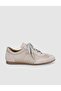 Cream Genuine Leather Women's Sneaker Shoes