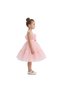 - Girls Ruffle Party Dress with Satin Bow - Blush Pink, Orange - 1Y to 13Y - 2