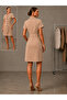 Women's Stylish Button Detailed Belted Dress - 2