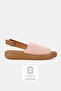 Women's Powder Suede Genuine Leather Flat Sole Strappy Daily Sandals