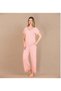 Viscose Stylish Design Lace Embroidered Light Pink Short Sleeve Pajama Set - Ssssss2031-8157 - 2