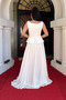 Top Satin Bottom Chiffon Designer Dress - White - 5