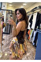 Ethnic pattern corset dress - brown - 2