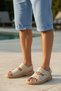 1695 Cream Color Full Orthopedic Sole Men's Sandals - Adjustable Velcro Daily Comfortable Sole Men's Sandals - 6