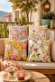 Refreshing Flowers Patterned 4-Piece Throw Pillow Cover Set - 3
