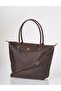 Large Size Fabric Bag with Cover Bitter Brown - 2