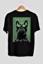 For Dog Lovers 35 Black Oversize T-Shirt with Dog Print on the Back 100% Cotton Unisex Dog Lover Premium Design