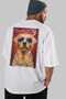 For Dog Lovers 51 Back Dog Print White Oversize T-Shirt 100% Cotton Unisex Dog Lover Premium Design - 7
