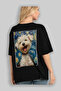 For Dog Lovers 38 Back Dog Print Black Oversize T-Shirt 100% Cotton Unisex Dog Lover Premium Design - 4